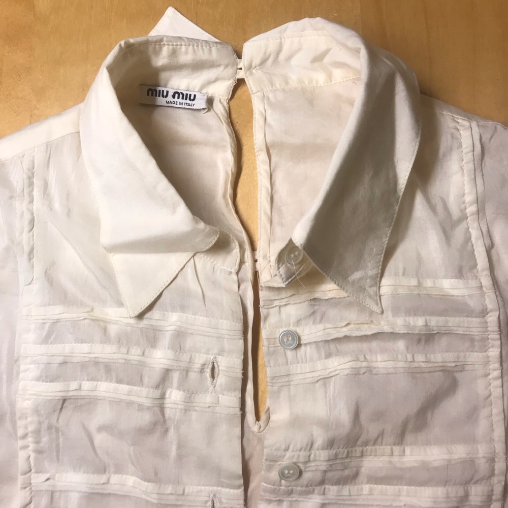 RARE MIU MIU COTTON SILK BLOUSE SLEEVELESS